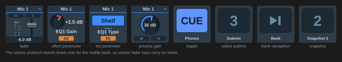 Classic actions in the TotalMix look